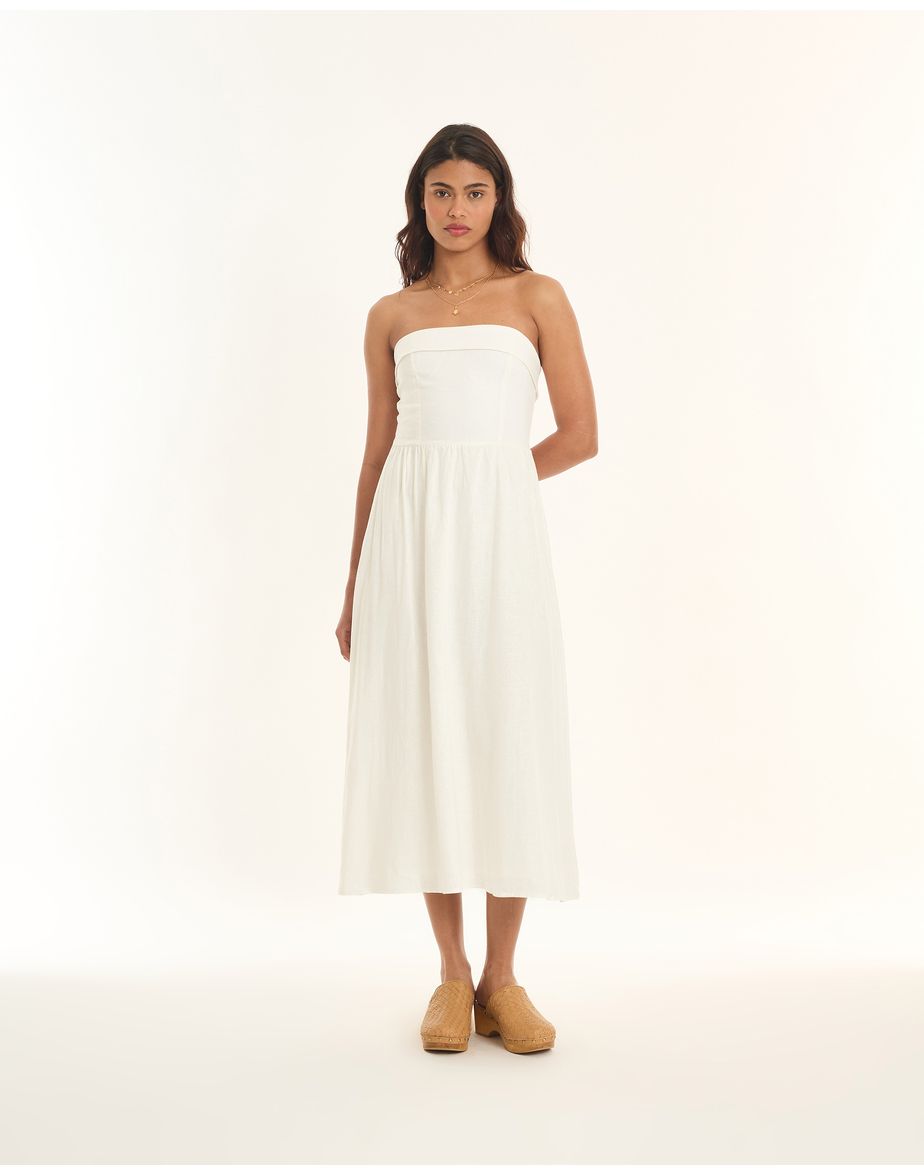 Vestido costas tic off-white