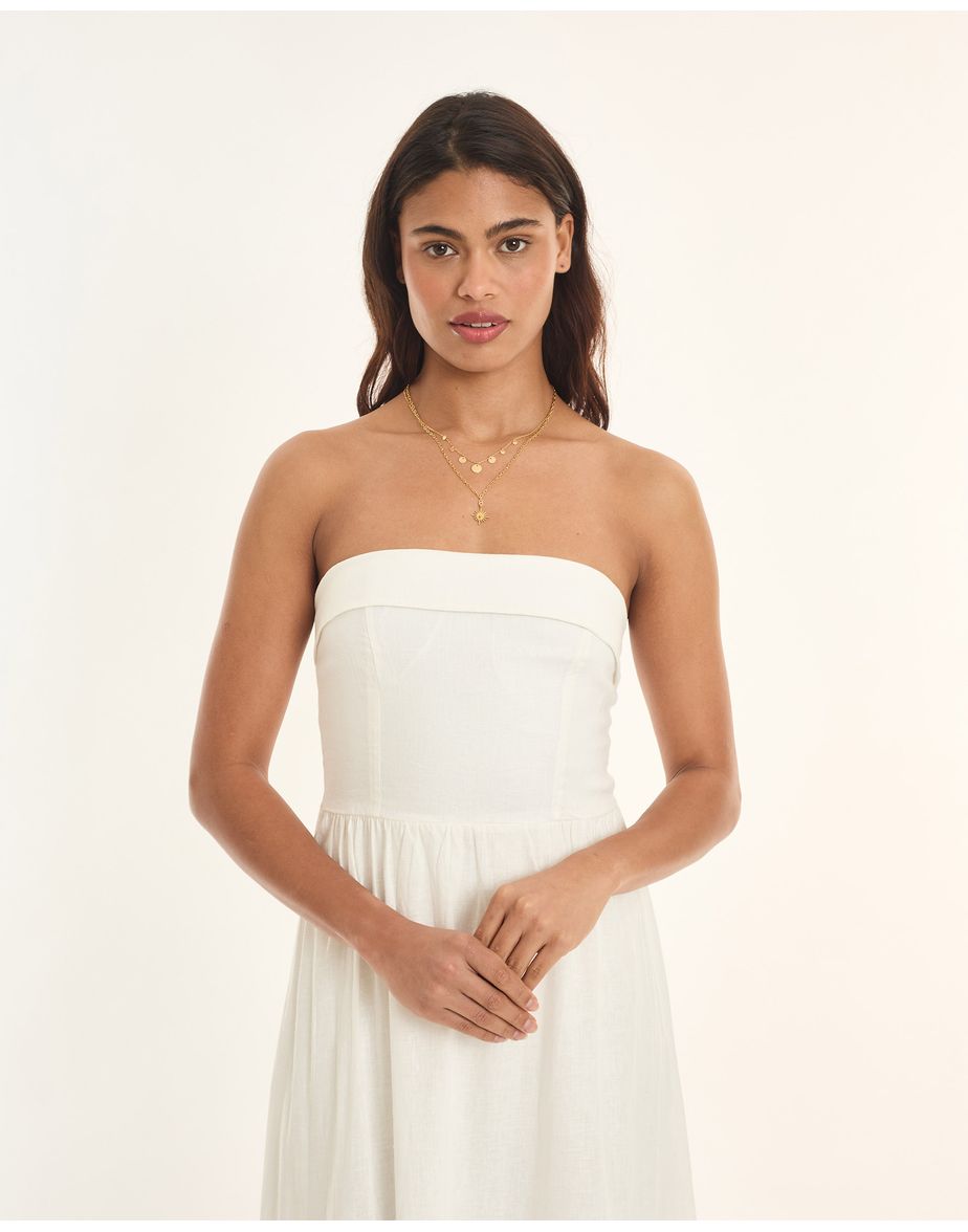 Vestido costas tic off-white
