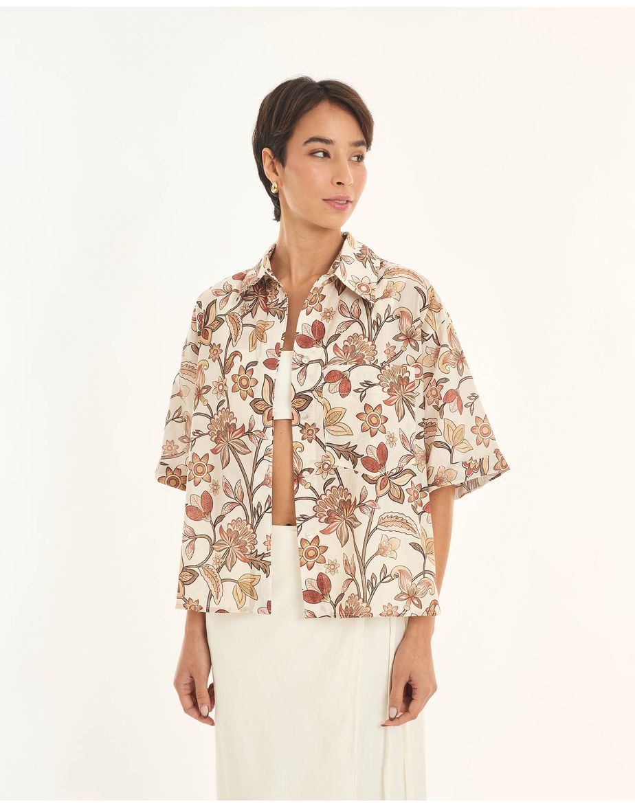 Camisa boho art estampado