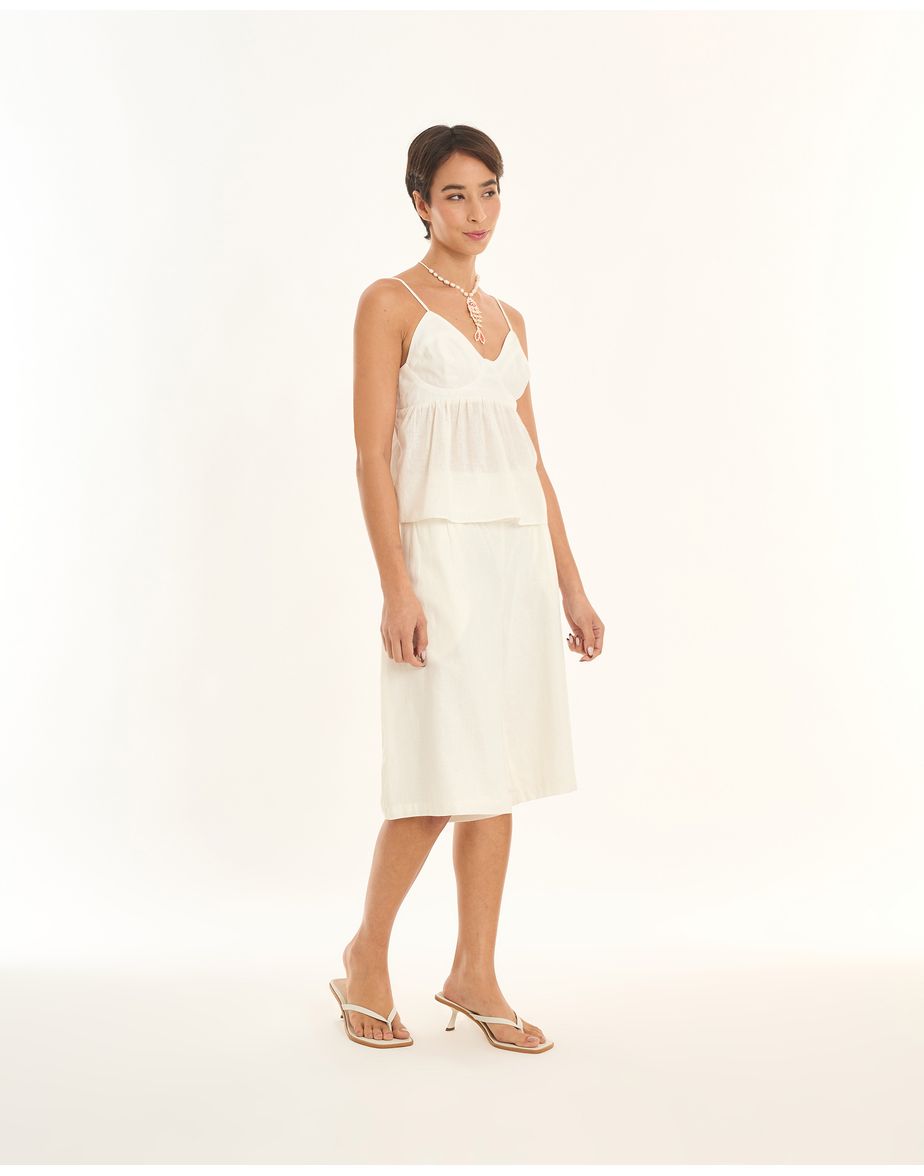 Blusa cambraia art off-white