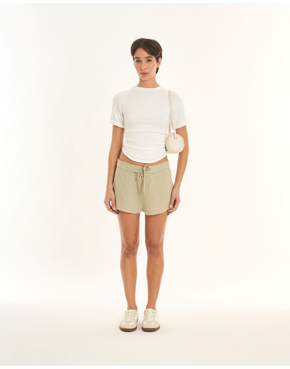 Short crepe art verde