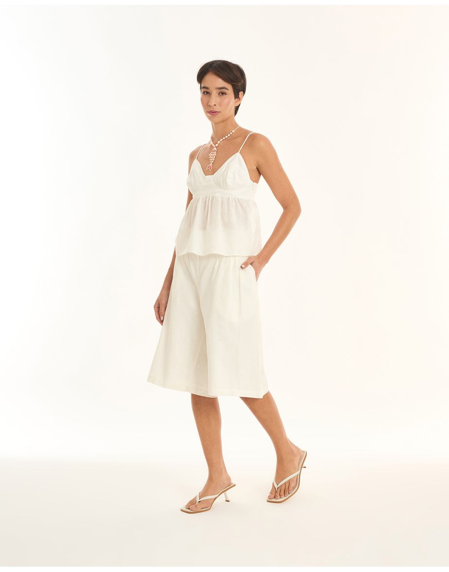 Bermuda cambraia art off-white