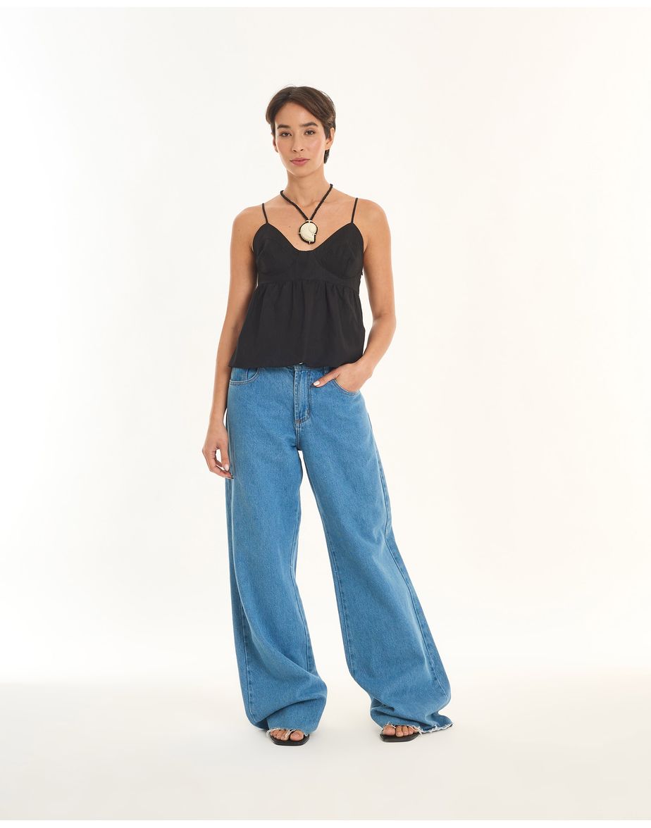 Blusa cambraia art preto