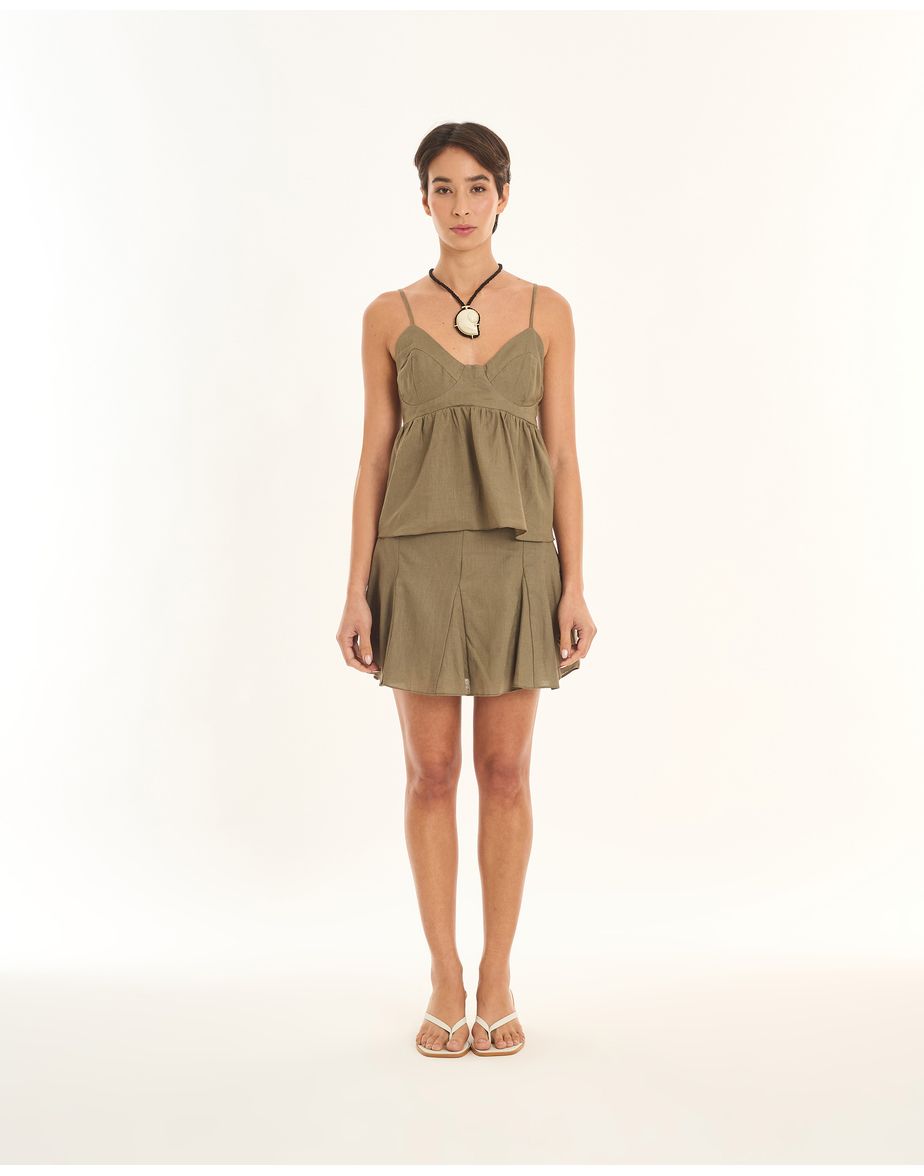 Saia cambraia art verde