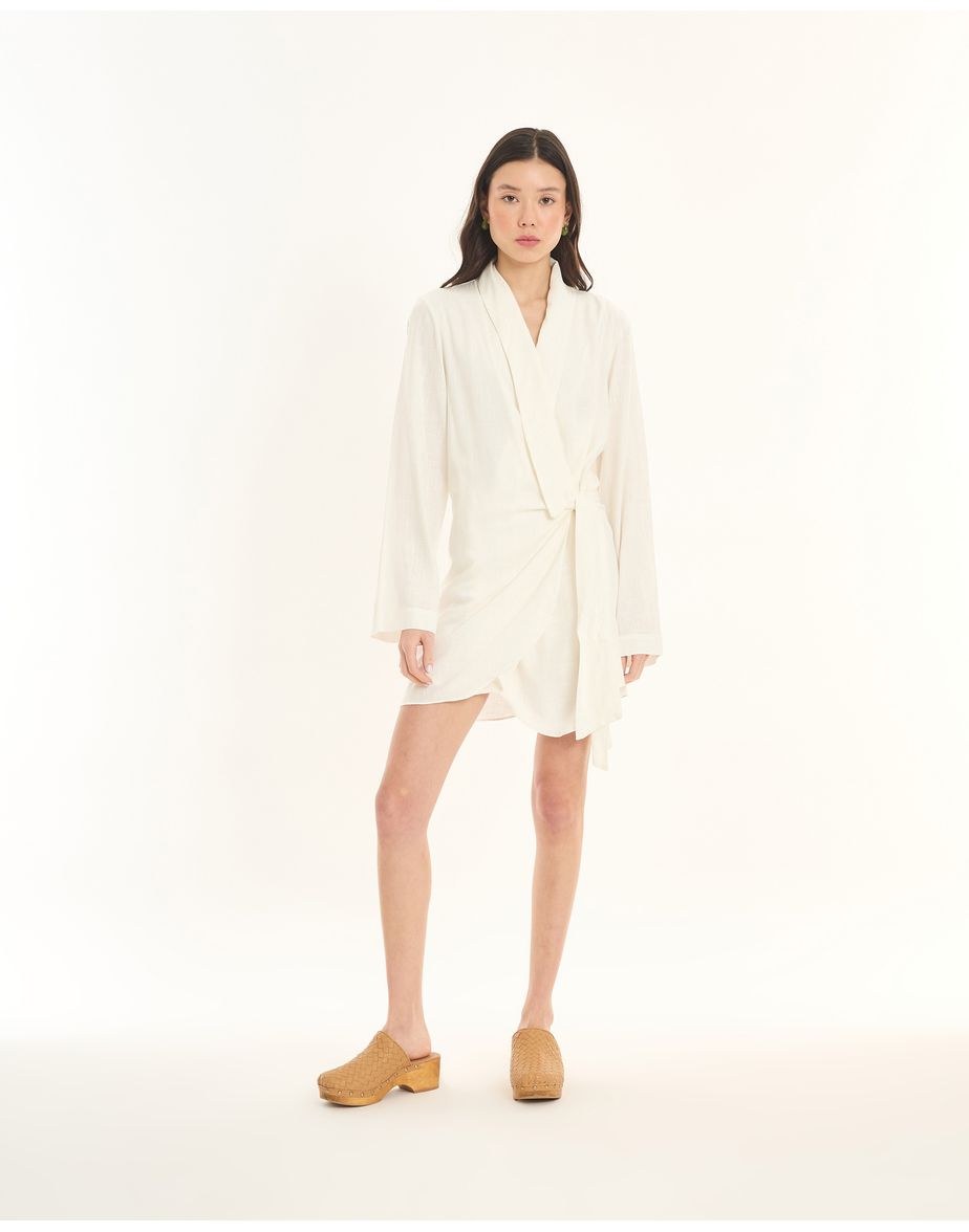 Vestido amarração ess off-white