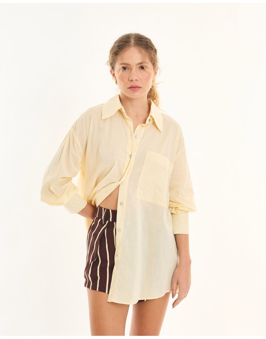 Camisa over tec off-white