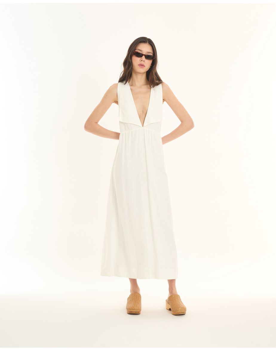 Vestido gola ess off-white