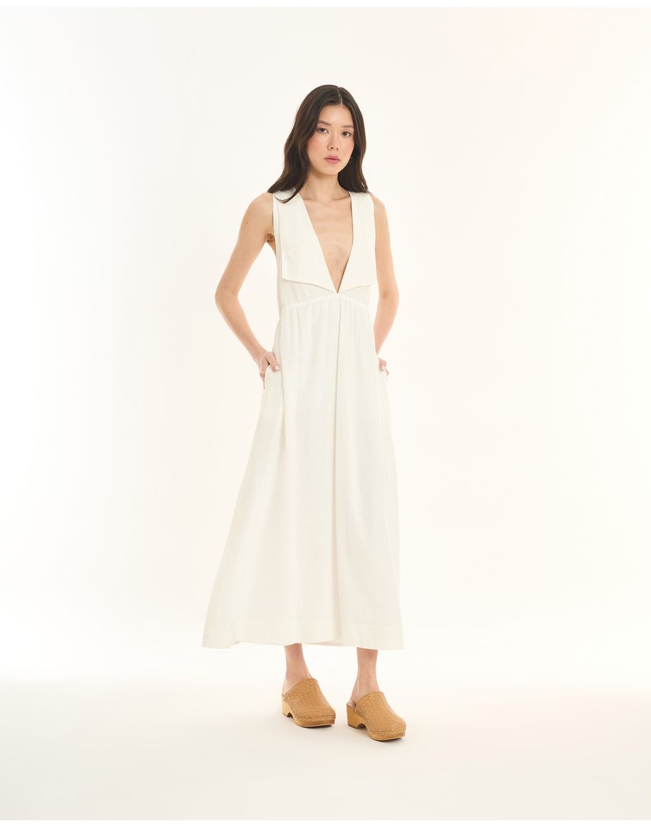 Vestido gola ess off-white