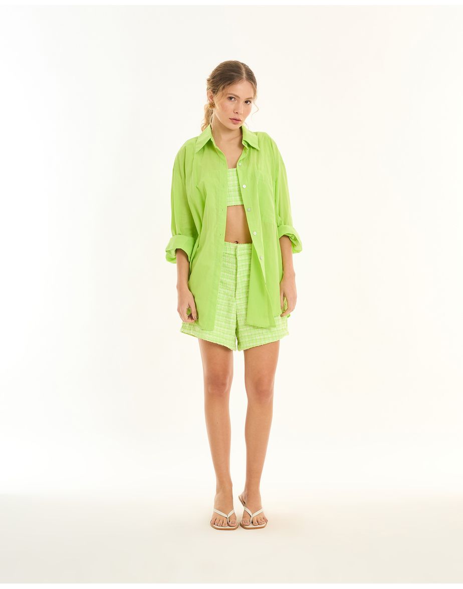 Camisa over tec verde