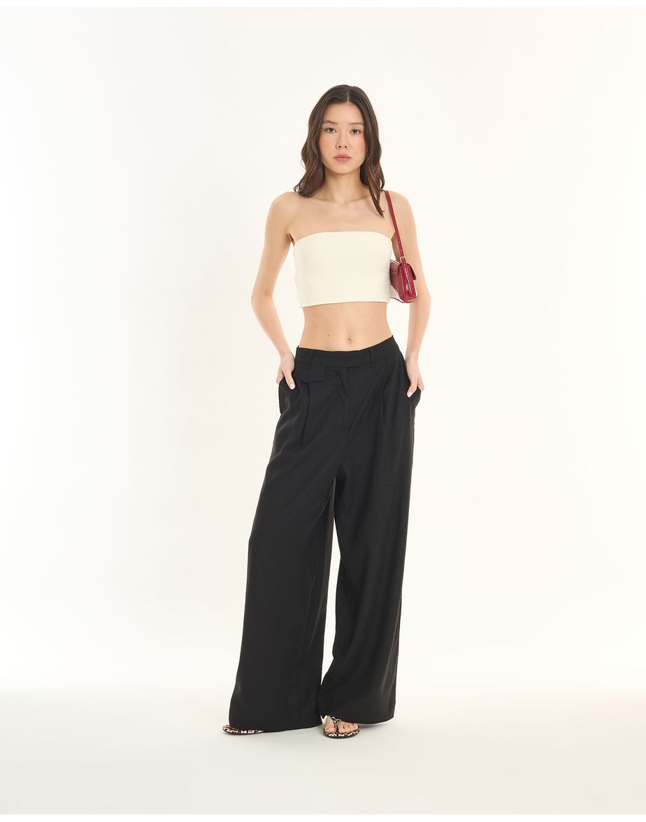 Calça pregas ess preto