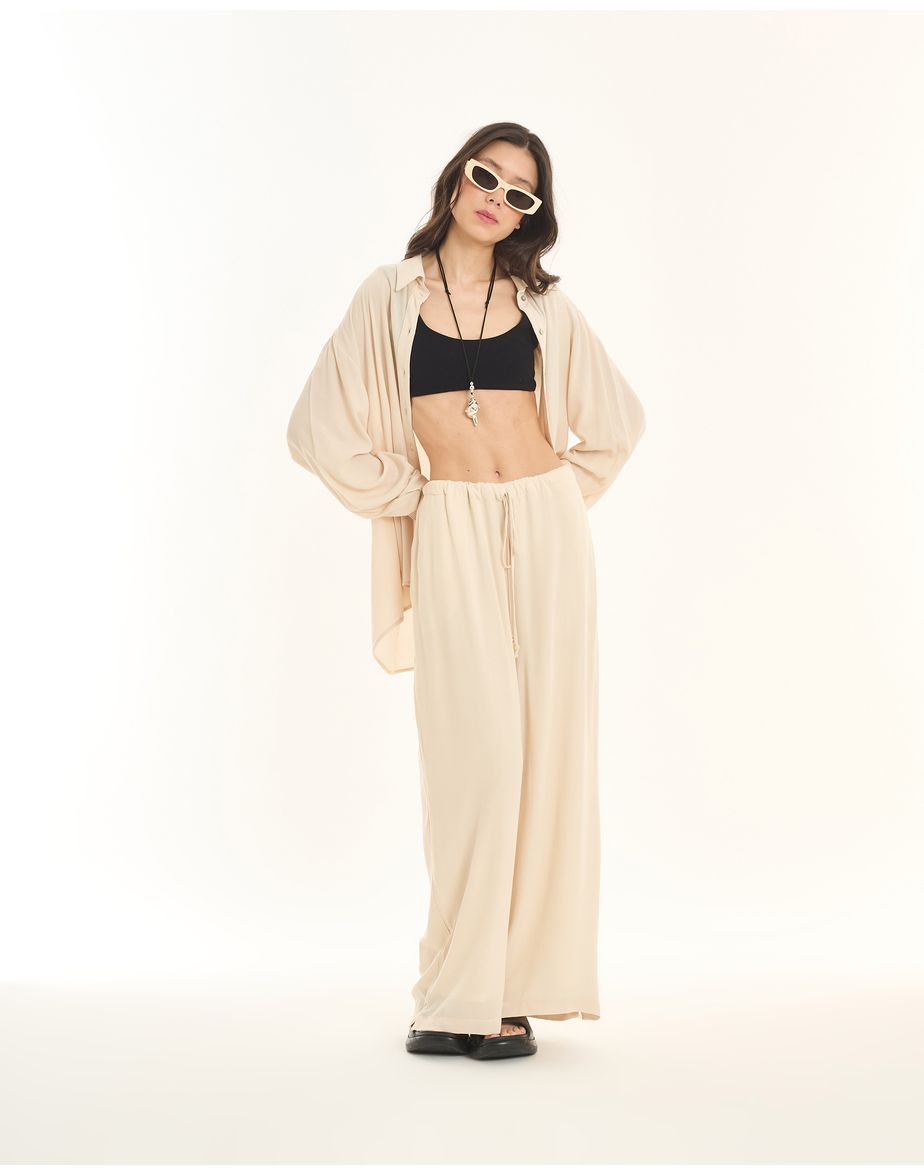 Calça crepon ess bege