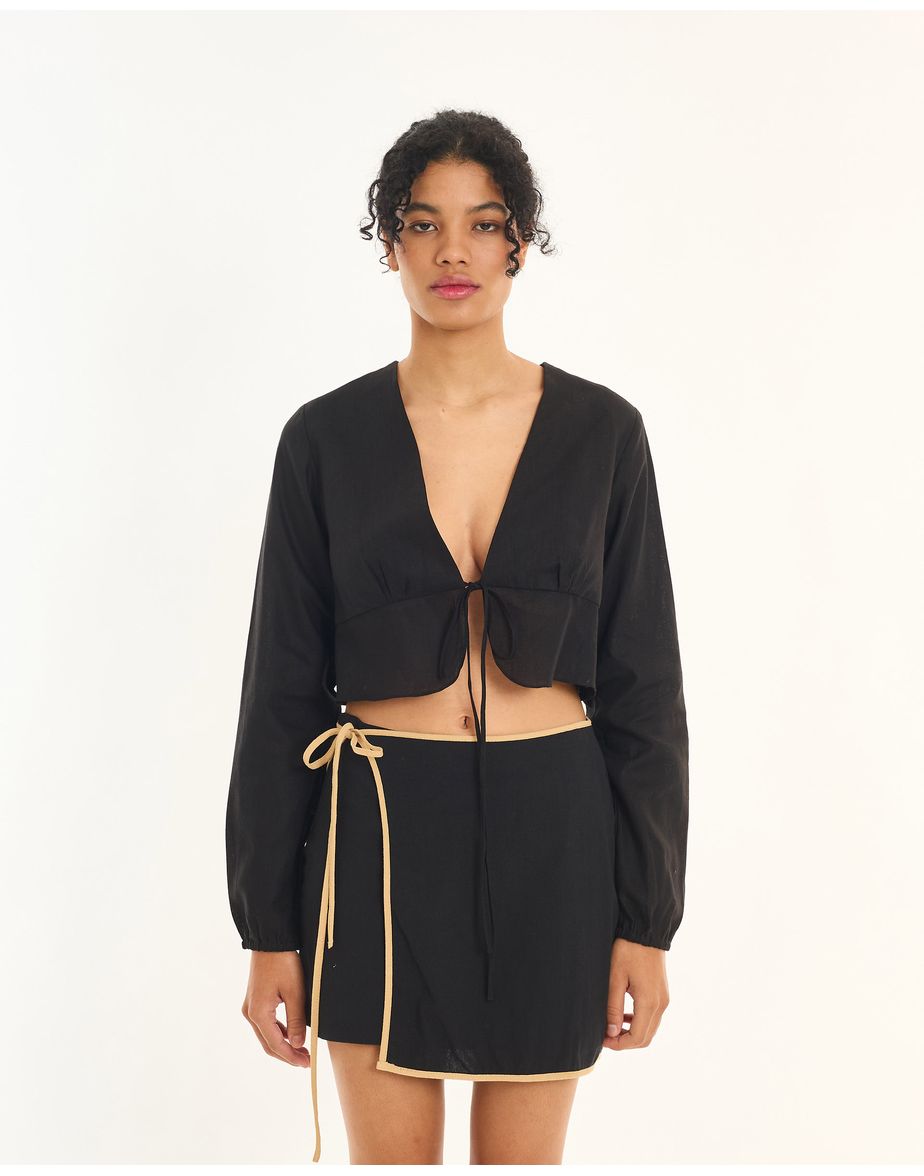 Top cambraia neo preto