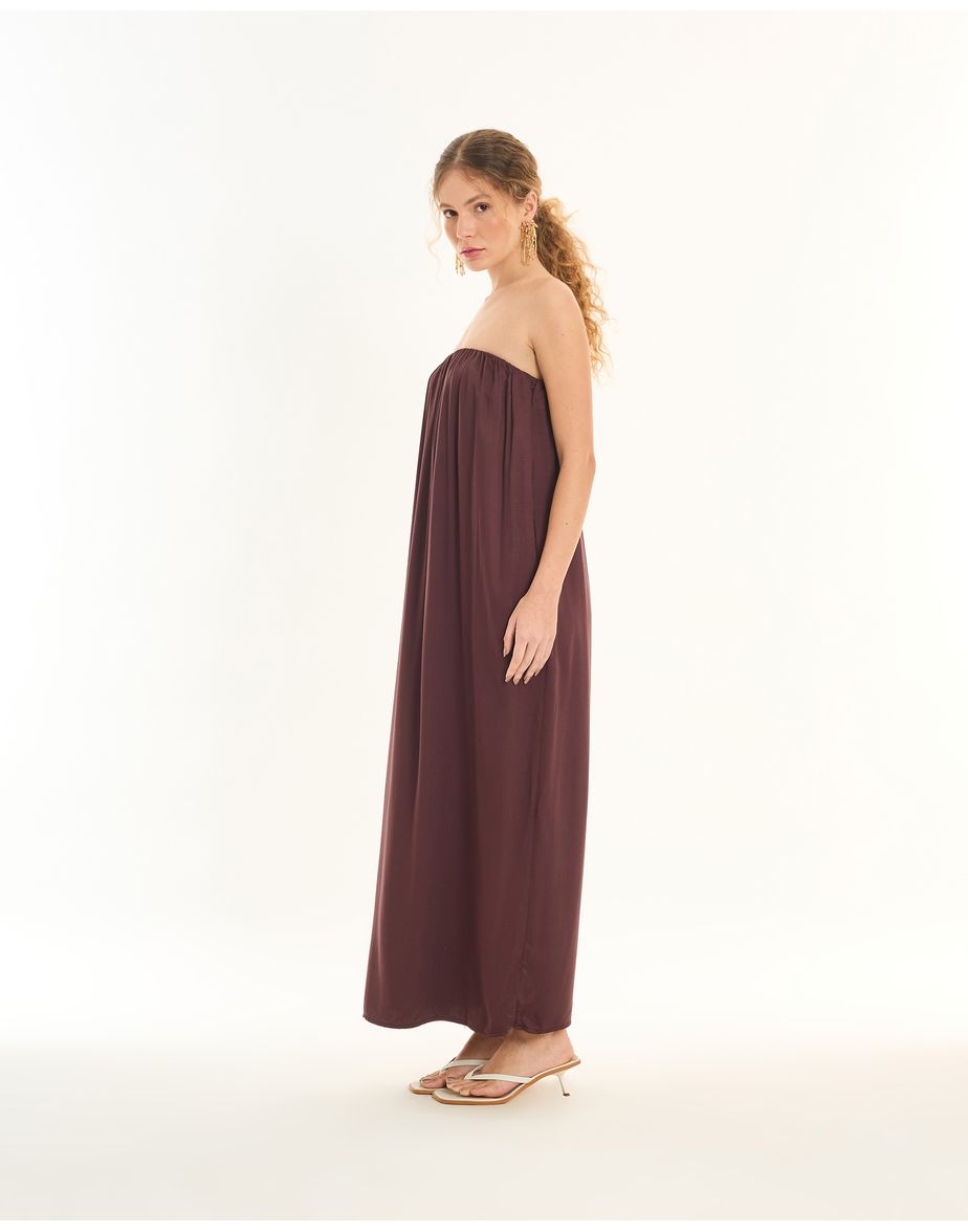 Vestido tqc tec marrom