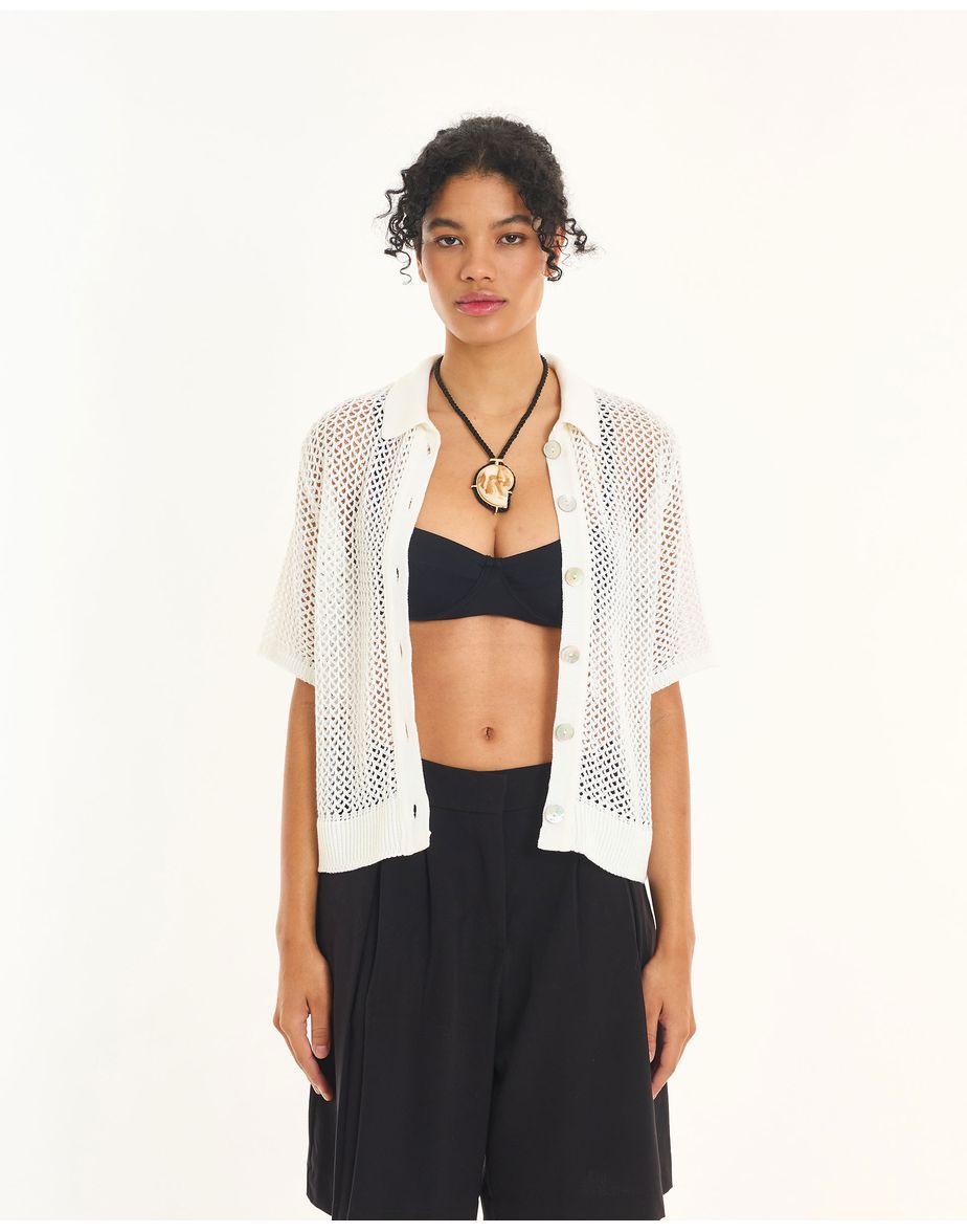 Camisa tricot neo off-white