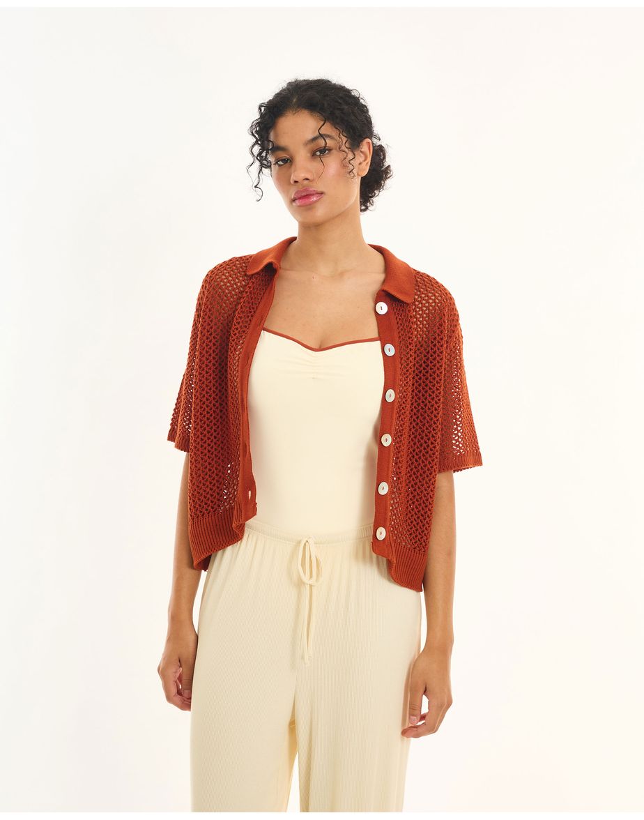 Camisa tricot neo marrom