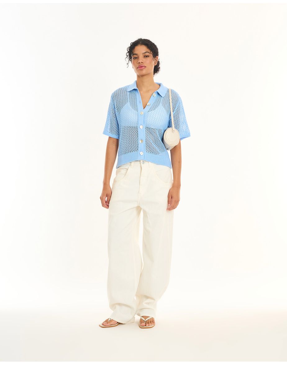 Camisa tricot neo azul