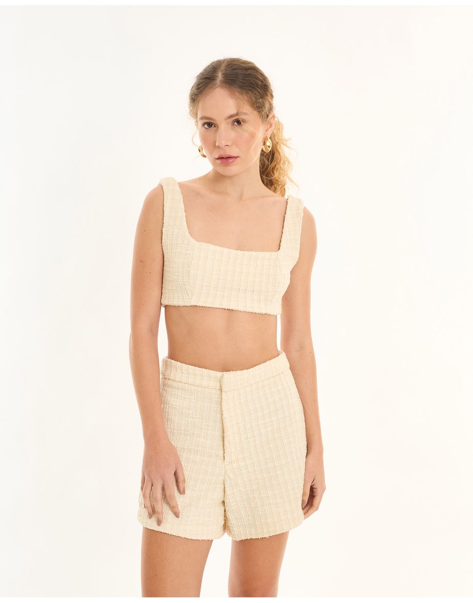 Top tweed tec off-white