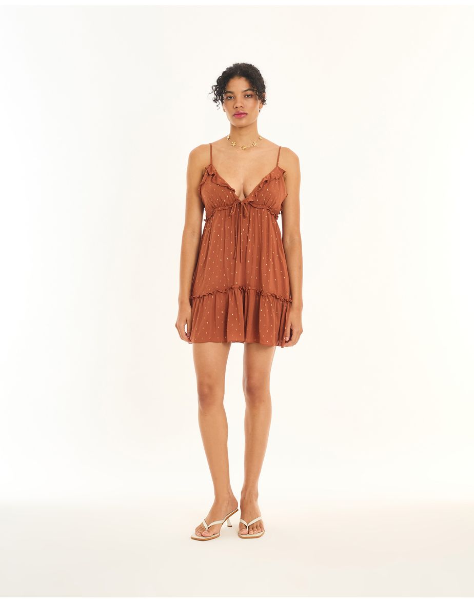 Vestido bossa neo marrom