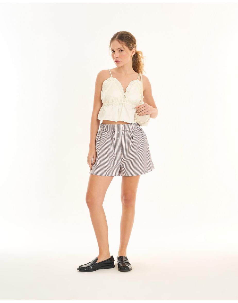 Blusa tricoline tec off-white
