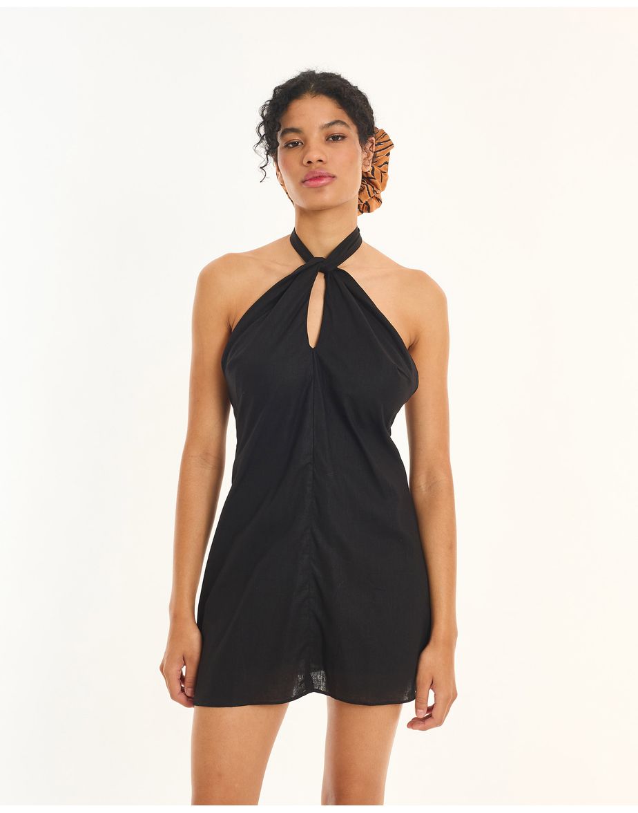 Vestido  cambraia neo preto
