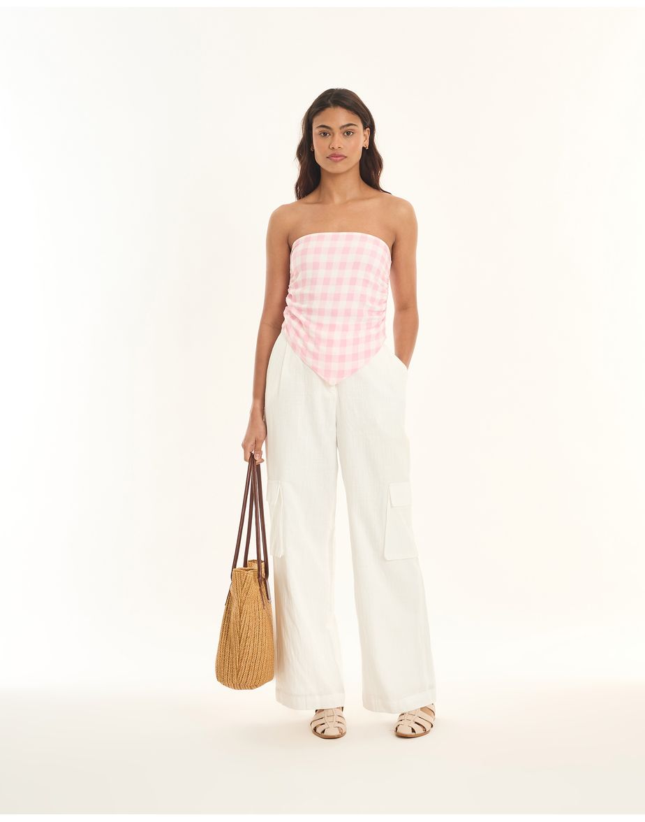 Top vichy tic estampado
