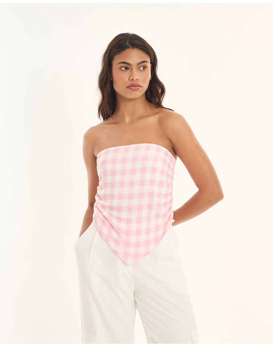 Top vichy tic estampado
