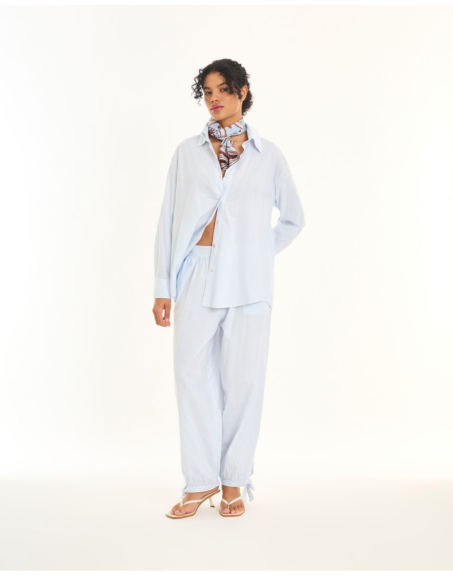 Calça amarração neo estampado