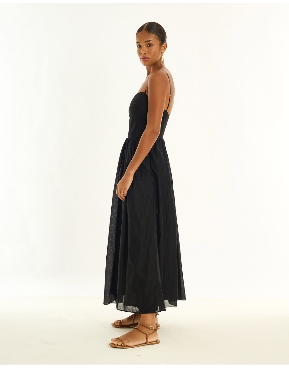 Vestido voil bos preto