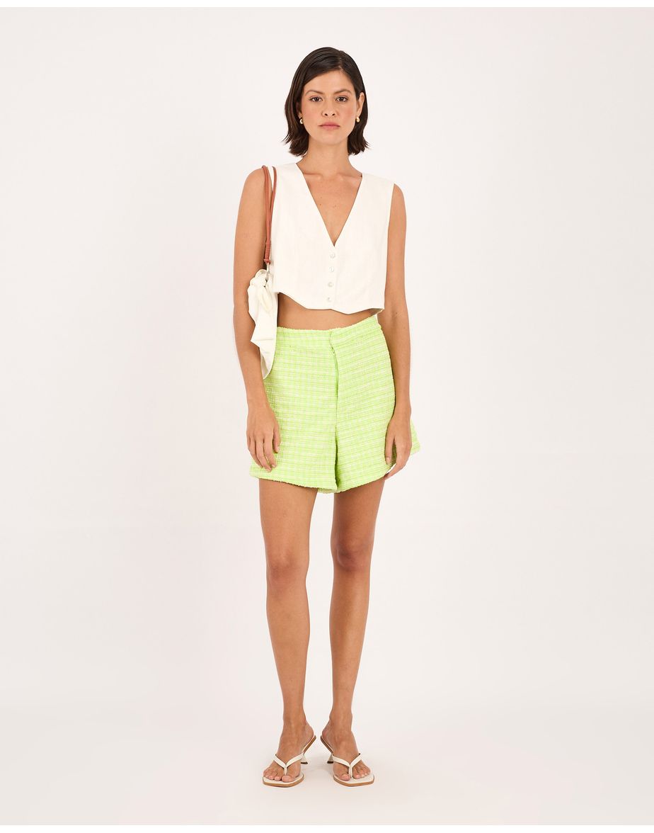 Short tweed tec verde