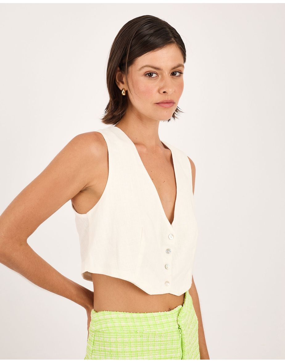 Colete cotton lys off-white