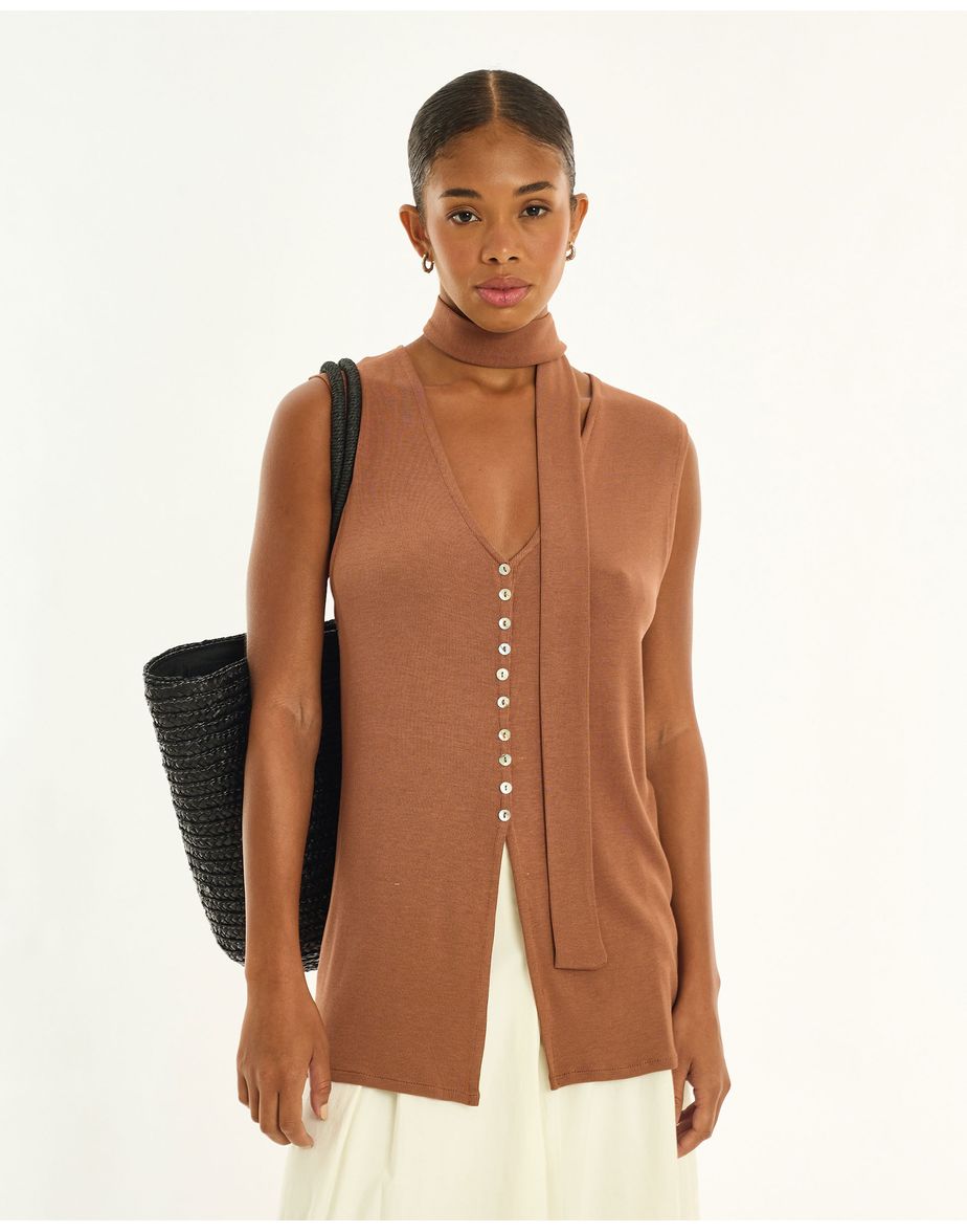 Blusa enchante ray marrom