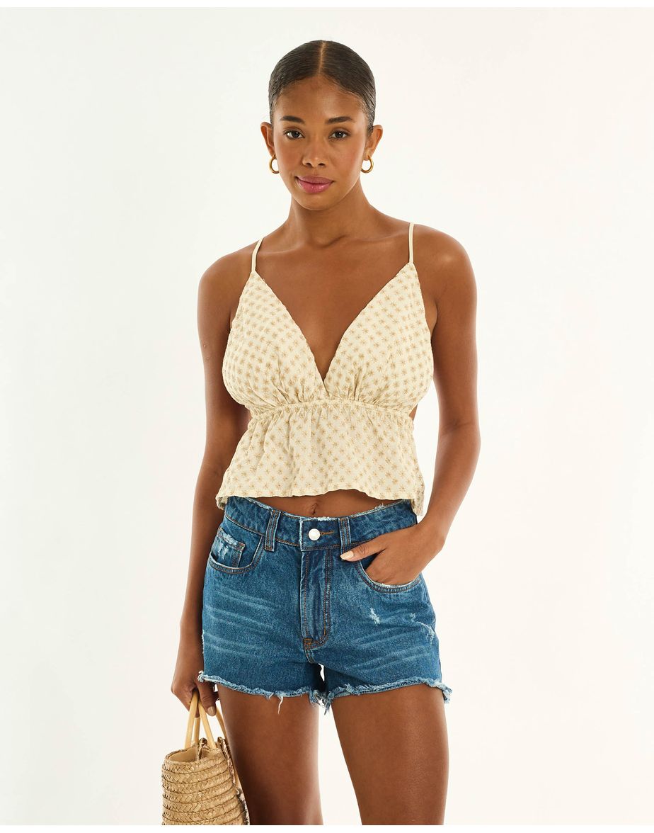 Blusa bordado ray bege