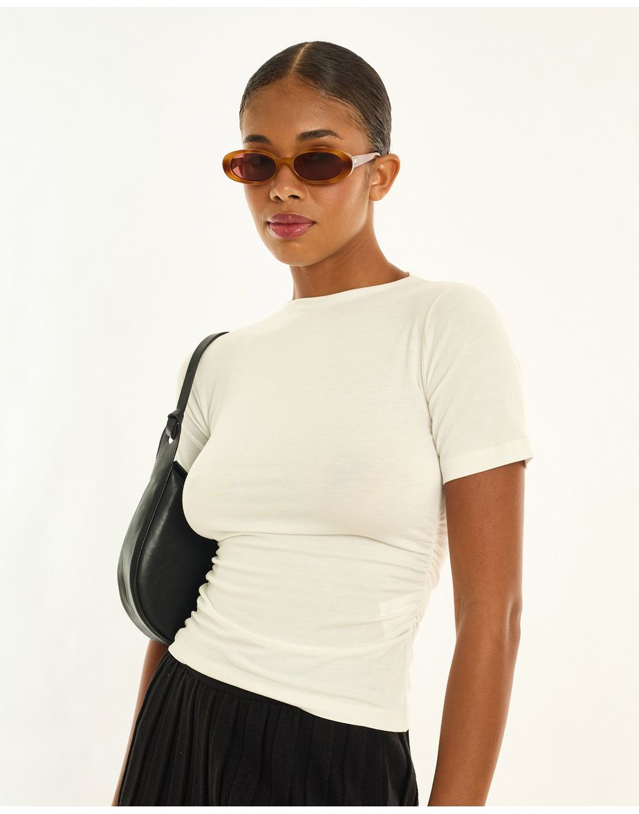 T-shirt franzido ray off-white