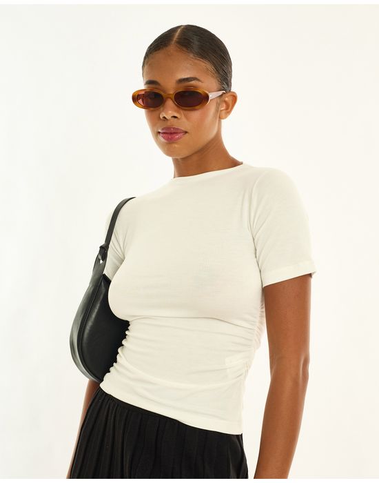 T-shirt franzido ray off-white