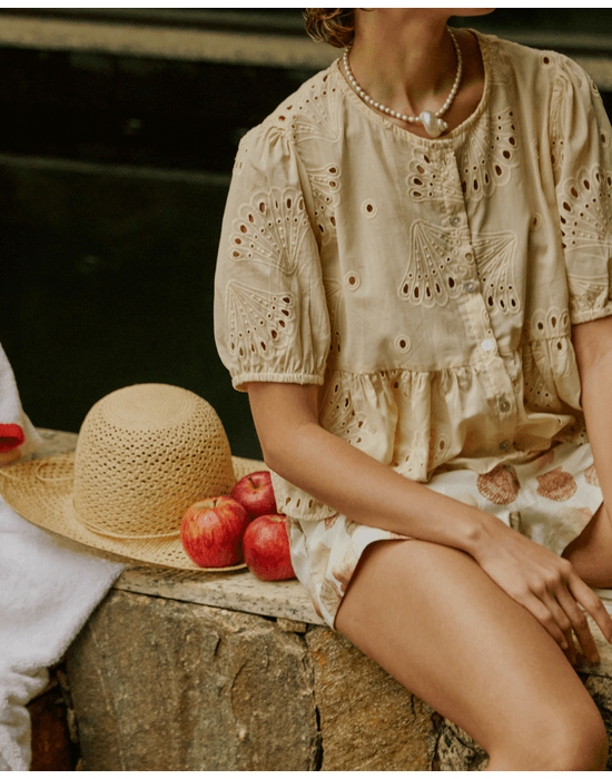 Blusa concha ray off-white