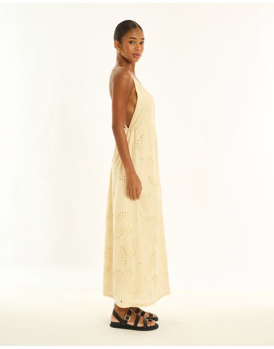 Vestido concha ray off-white
