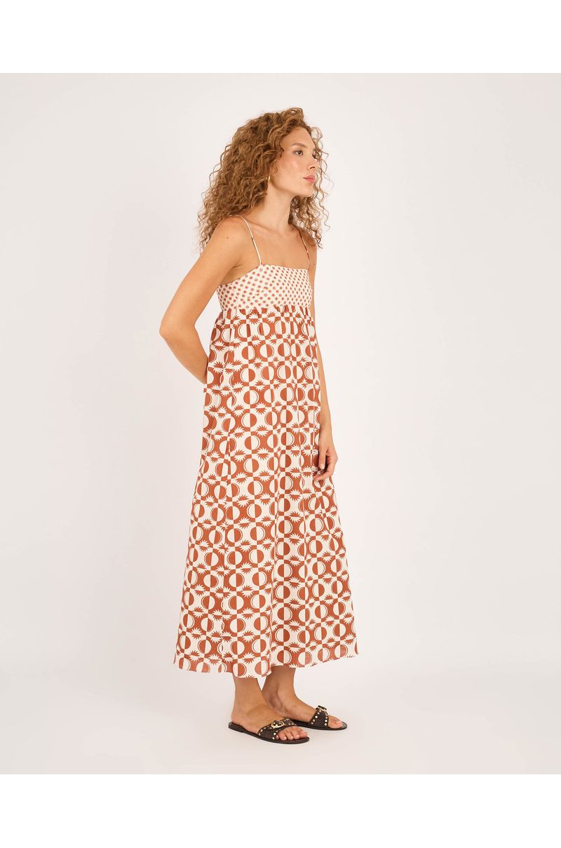 Vestido solara ora estampado