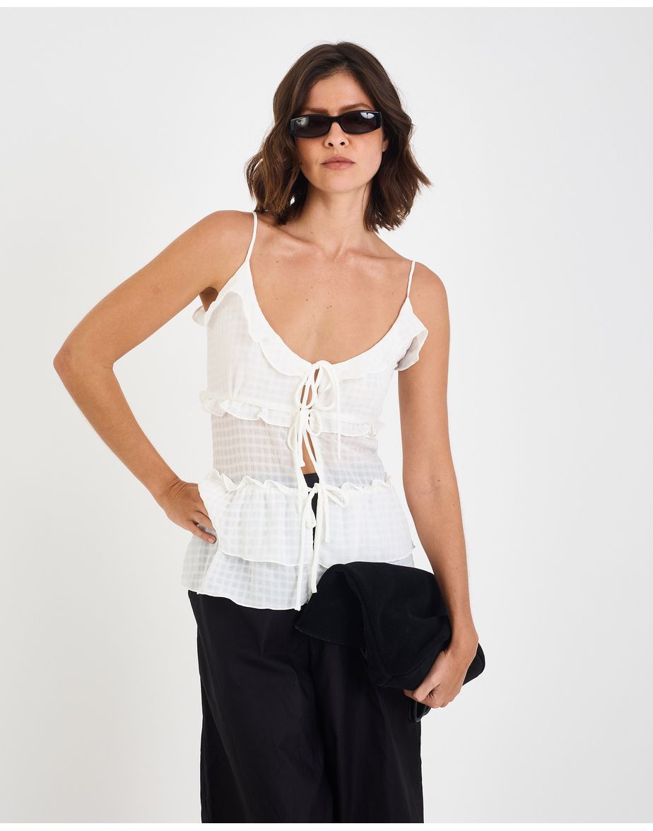 Blusa babado inv off-white