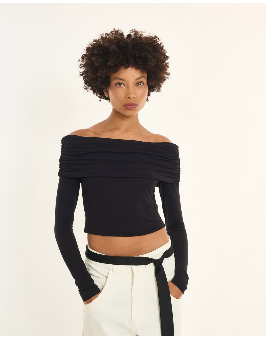 Blusa ombro inv preto