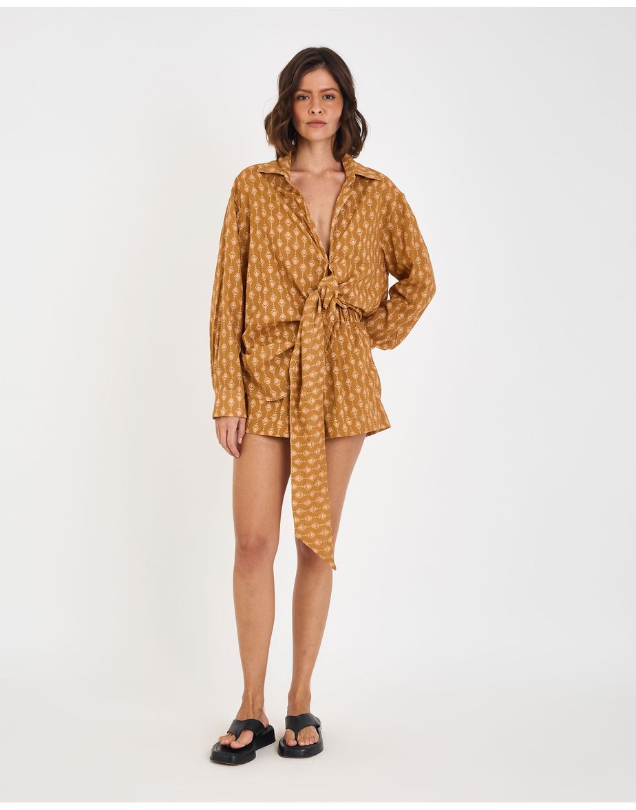 Short voil curcuma inv estampado