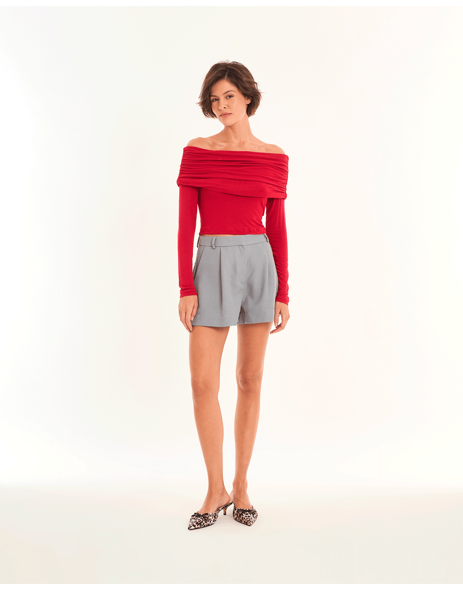 Blusa ombro inv vermelho