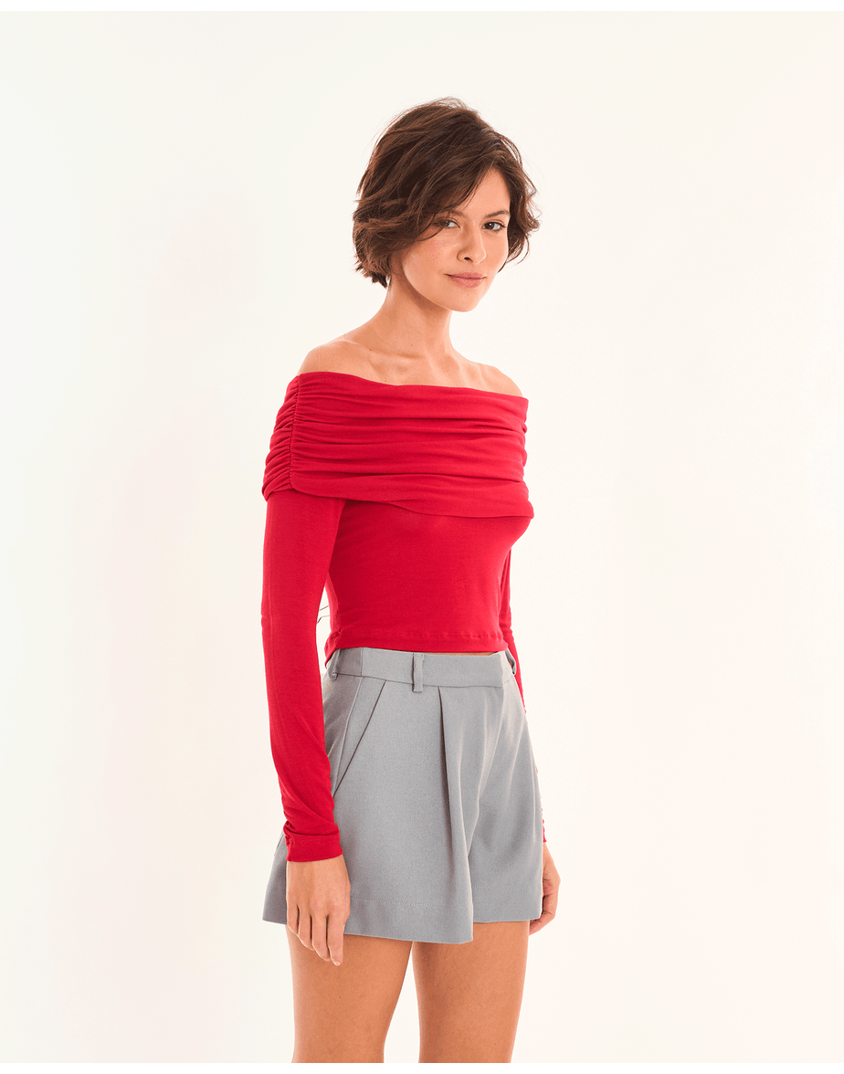Blusa ombro inv vermelho
