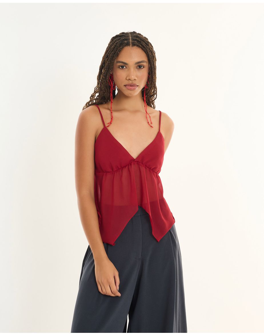 Top pontas inv vermelho