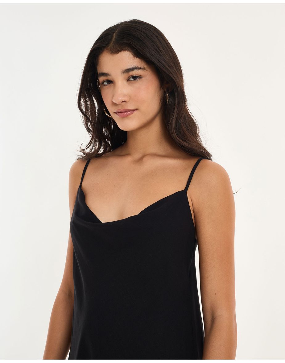 Vestido degage alt preto