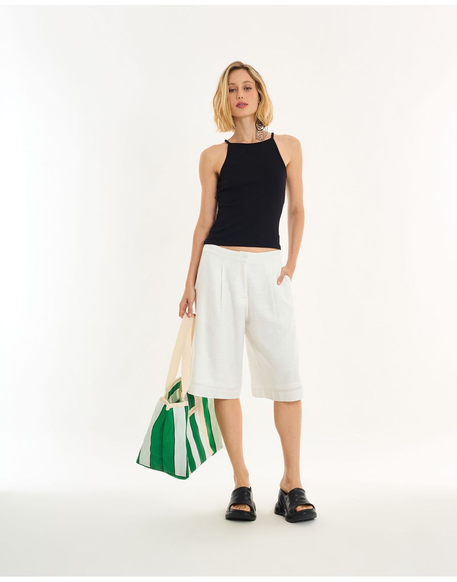 Bermuda linho alt off-white