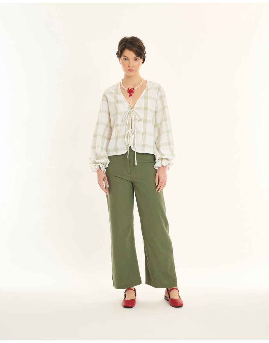 Blusa xadrez inv xadrez verde