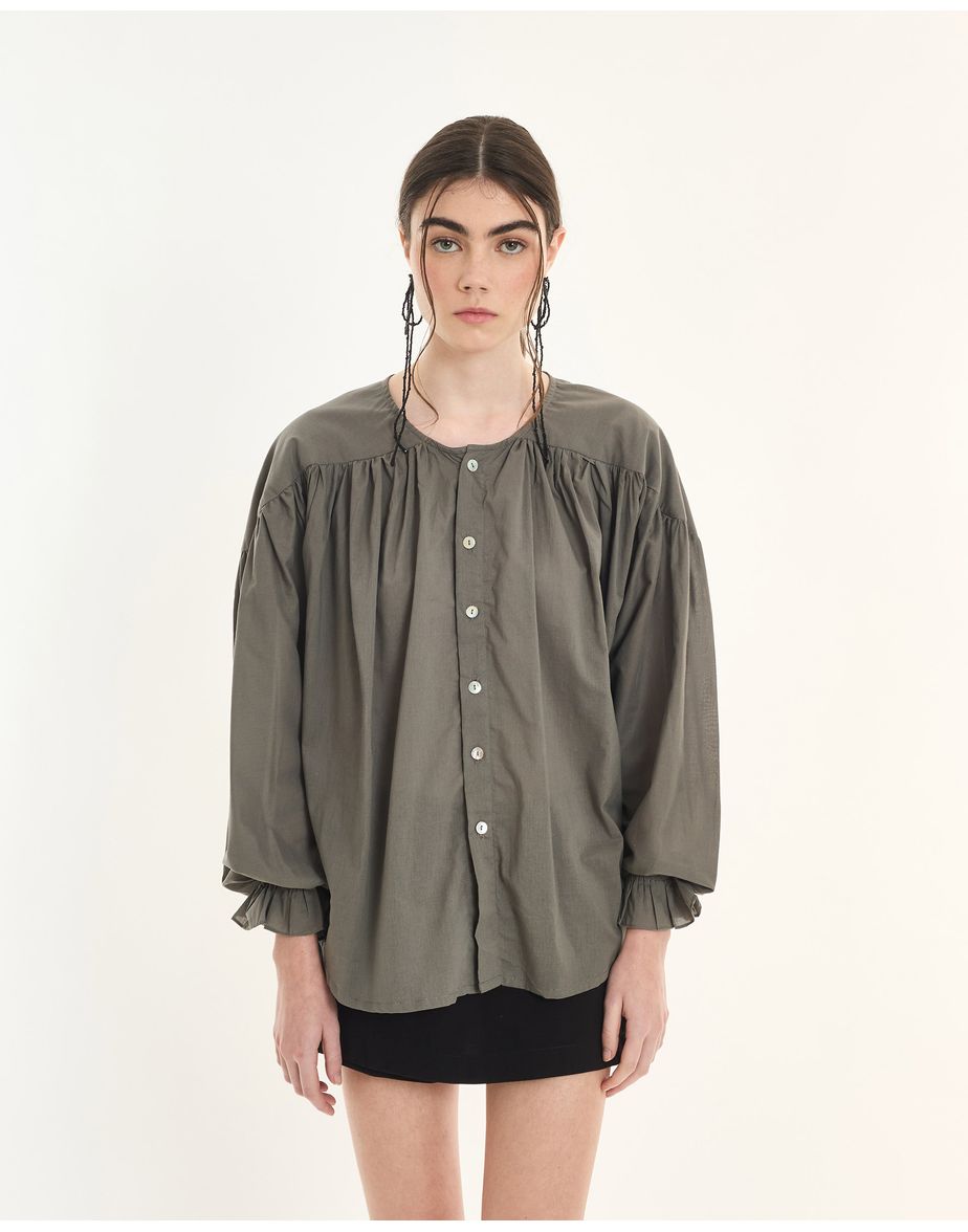 Blusa manga inv cinza