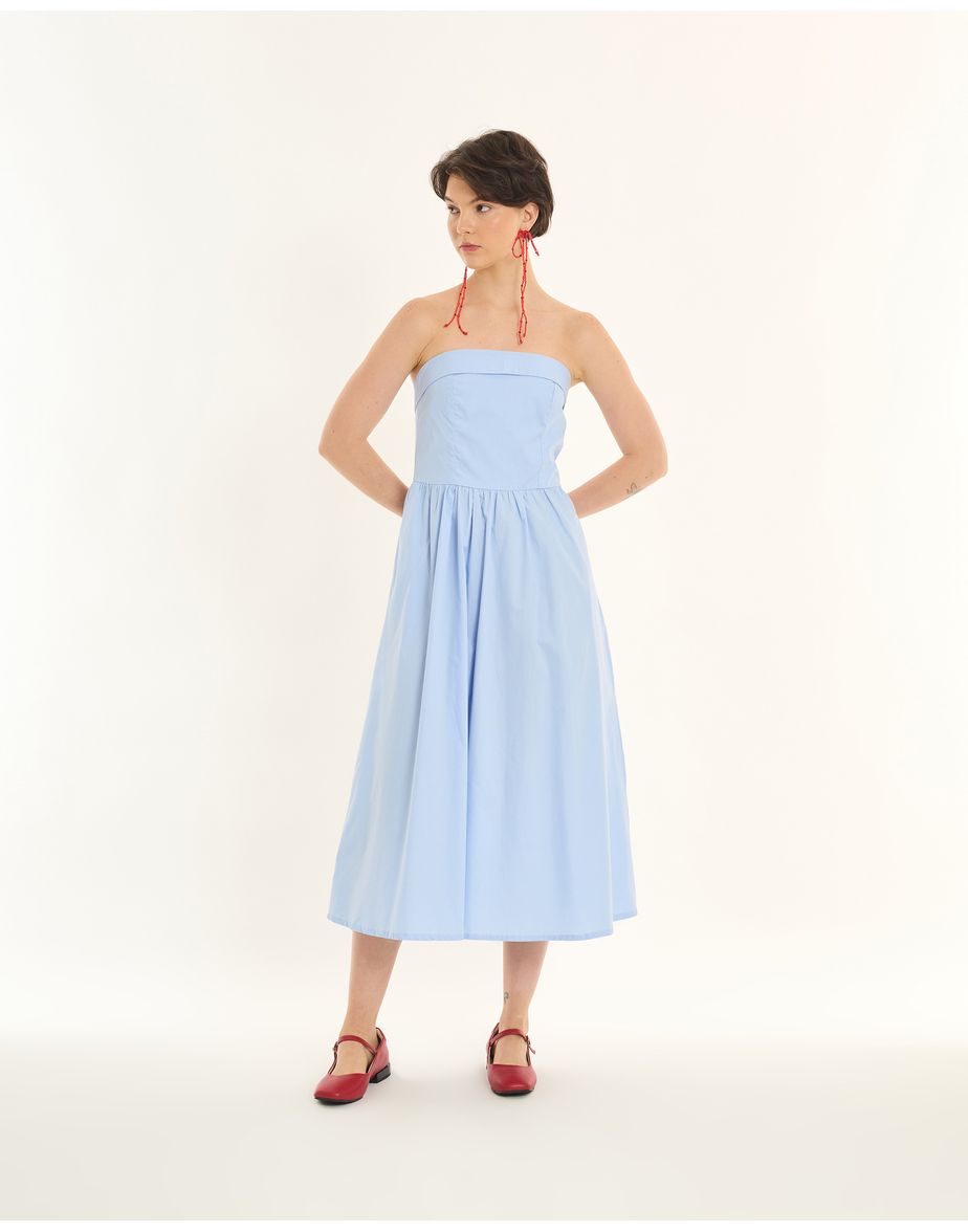Vestido tricoline inv azul