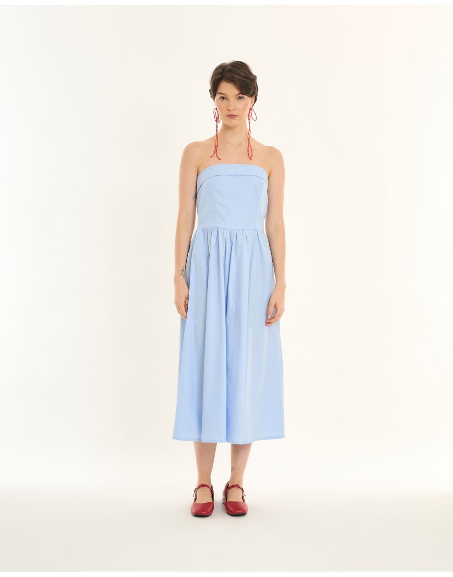 Vestido tricoline inv azul