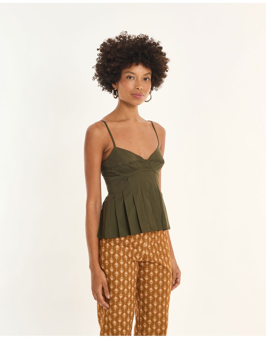 Blusa pregas inv verde